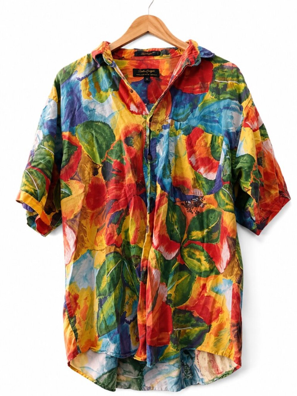 Vintage Colours by Alexander Julian Watercolor Floral Button Up Shirt Mens M